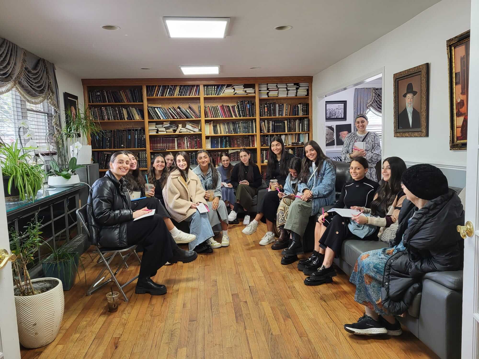 Na'aleh students learning in the library